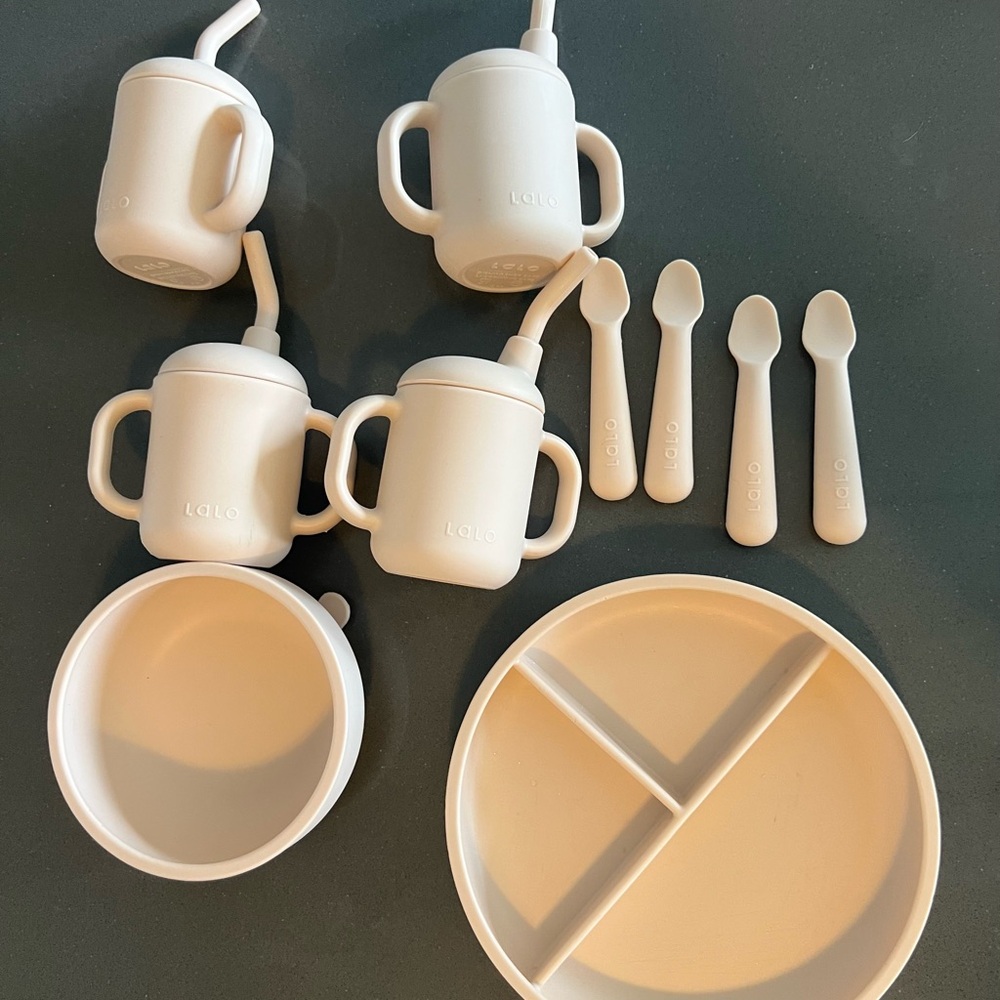 LALO grapefruit Baby Feeding Set